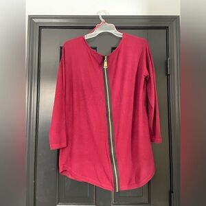 Soft Surroundings Margulies Tunic decorative golden zipper back